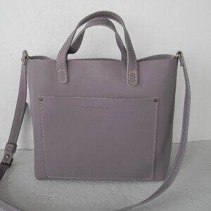 PORTLAND LEATHER GOODS MEDIUM CROSSBODY TOTE LILAC/PURPLE.